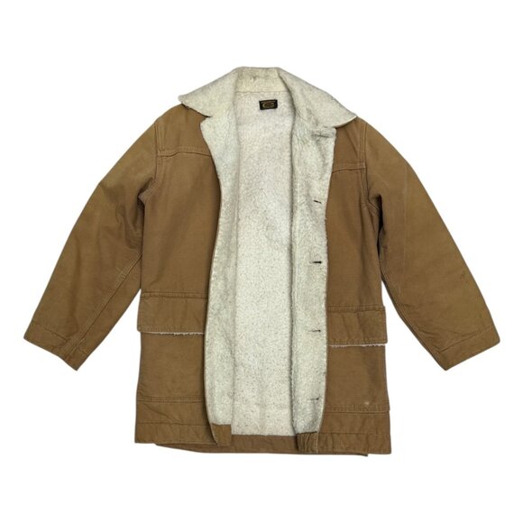 RARE CARHARTT Vintage 1960s Snagproof Sherpa Fleece Duck Canvas Chore Coat XS - Picture 2 of 9